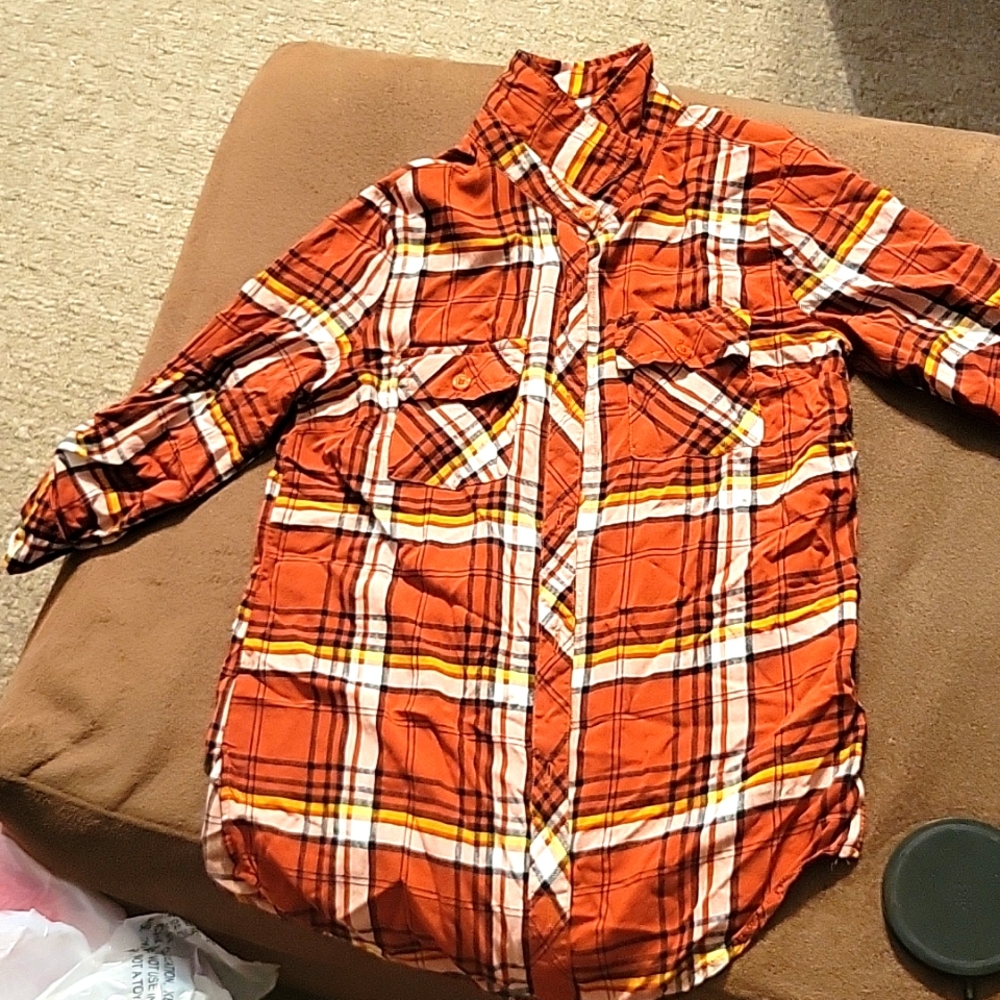 Girls/Women Multi-Color Long Sleeve Flannel Plaid Shirt Size S